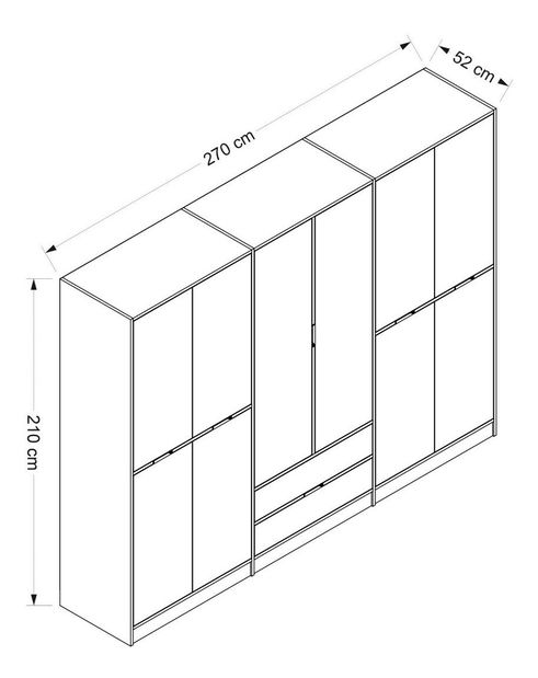 Šatní skříň Erich (Antracit)