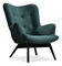 Relaxační křeslo Florentino (tmavě zelená + černá)