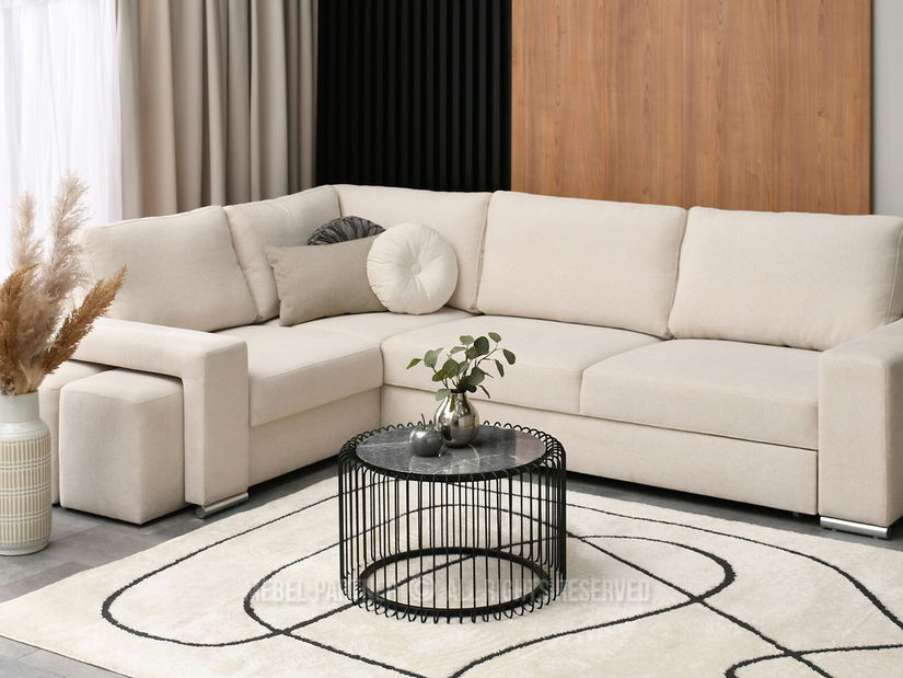 Konferenční stolek Nils M (šedý mramor + černá)