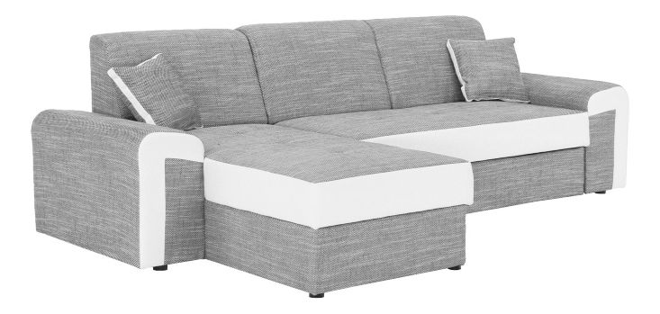 Rohová sedací souprava Pinia (šedá + bílá) (L)