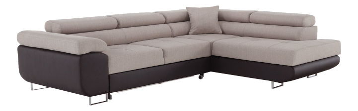 Rohová sedací souprava Afton (hnědá + béžová) (P)