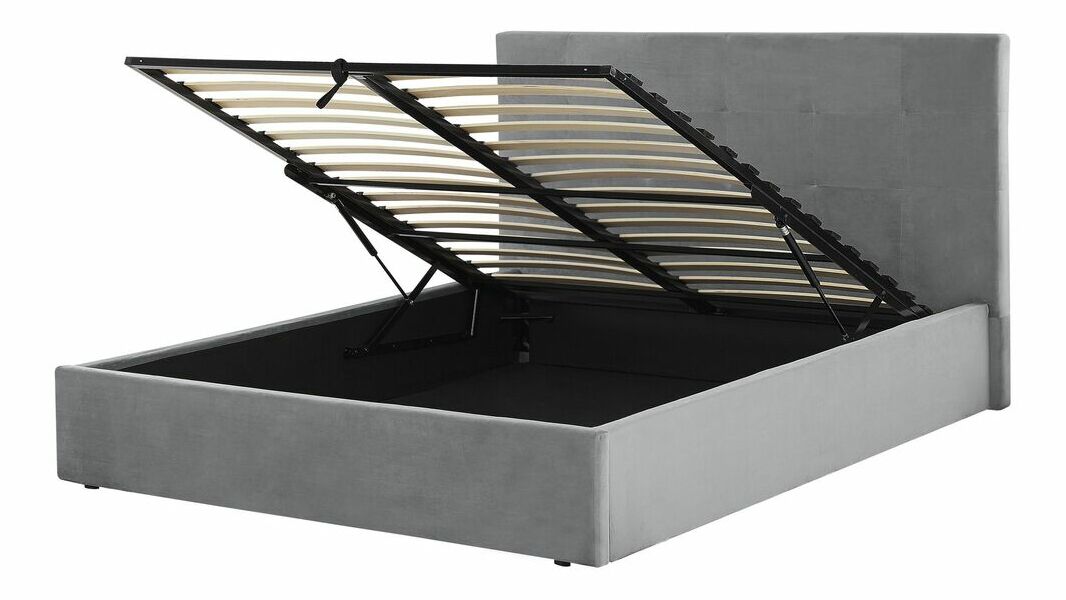 Manželská postel 160 cm Lorza (sametová šedá)