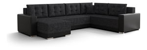 Rohová sedačka ve tvaru U Odyssey 3 (černá + šedočerná) (P)