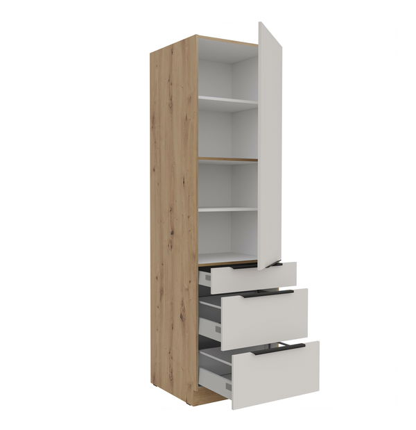 Potravinová kuchyňská skříňka Sayla 60 DKS-210 3S1F (kašmír + dub artisan)