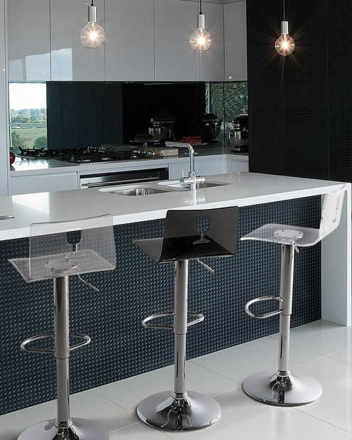 Set 2ks. barových židlí Bozen (průhledná) (bílý plast)