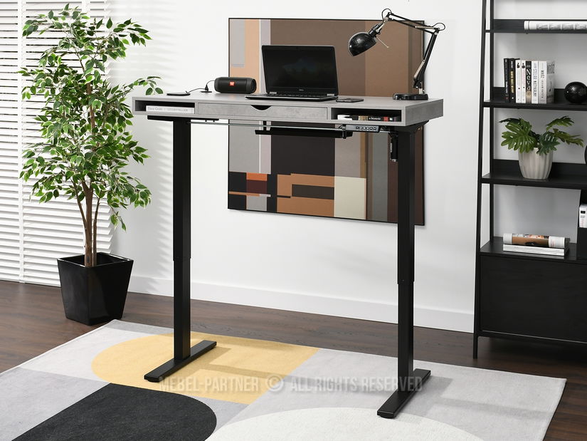 PC stolek Osto 120 (beton + bílá)