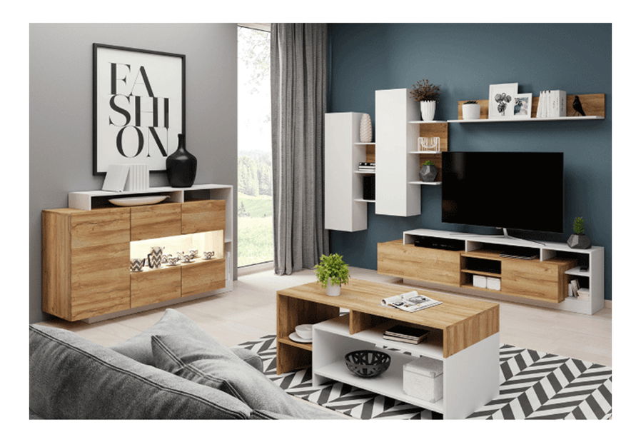 Komoda Allegro (dub grandson + bílá)