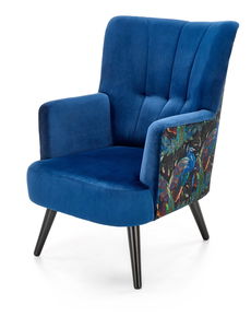 Relaxační křeslo Palmira (tmavě modrá + černá)