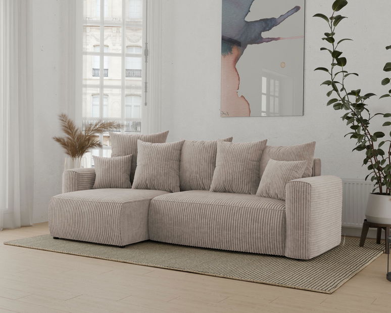 Rohová sedačka Denia (L) (světlohnědá)