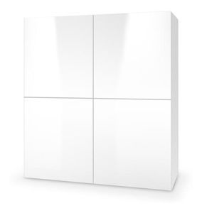 Skříňka Resto KM-100 (bílá + lesk bílý)