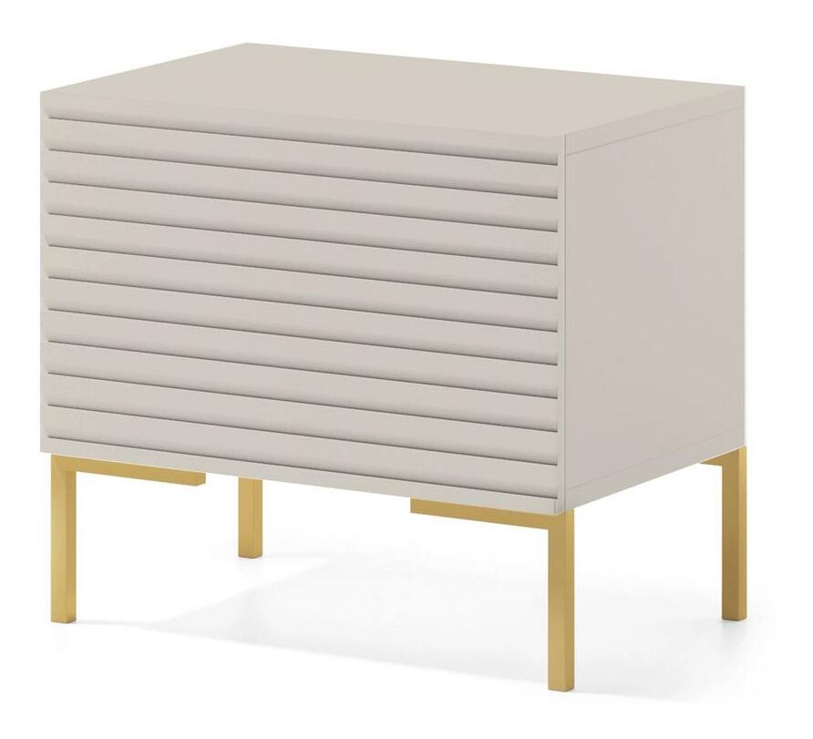 Noční stolek Lamellito L4 (šedobéžová + zlatá)
