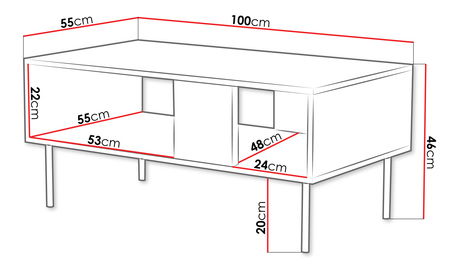 Konferenční stolek Grotzi 100 (bílá + černá)