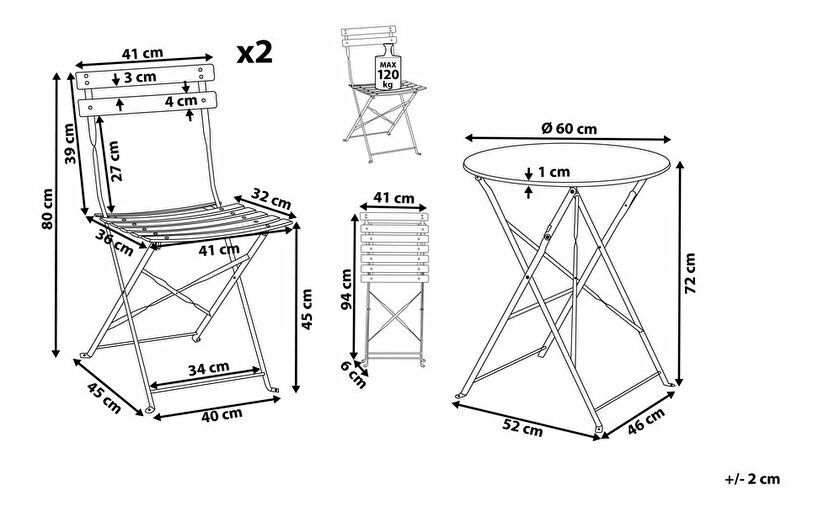 Zahradní set Flori (šedá)