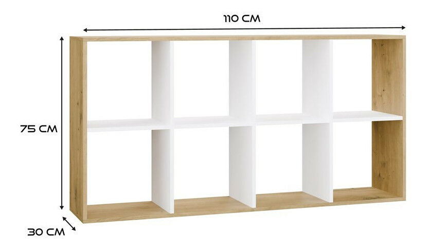 Regál Metros 4 (dub artisan + bílá)