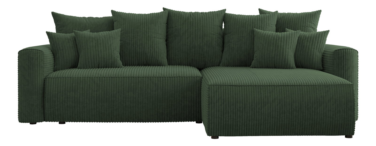 Rohová sedačka Baria (P) (tmavě zelená)