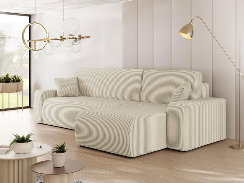 Rohová sedačka Euston LS (krémová) (s úl. prostorem)