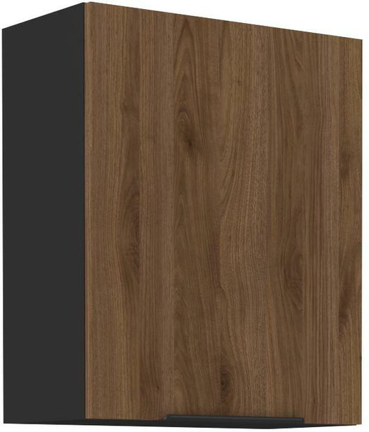 Horní kuchyňská skříňka Manana 60 G 72 1F (korpus: černá matná + fronta: ořech okapi)