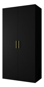 Šatní skříň 100 cm Borry 1 (černá + zlatá)
