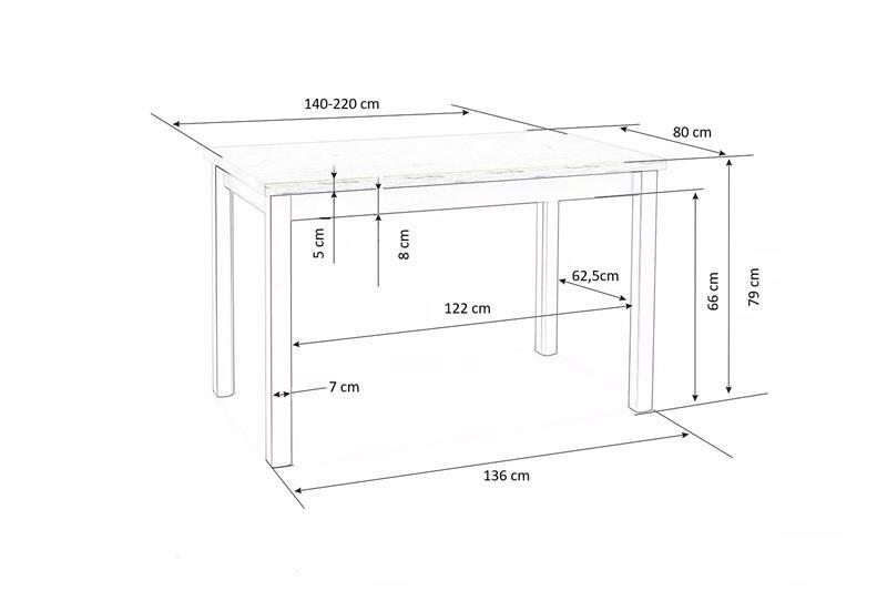 Jídelní stůl Tango (dub lancelot + bílá)