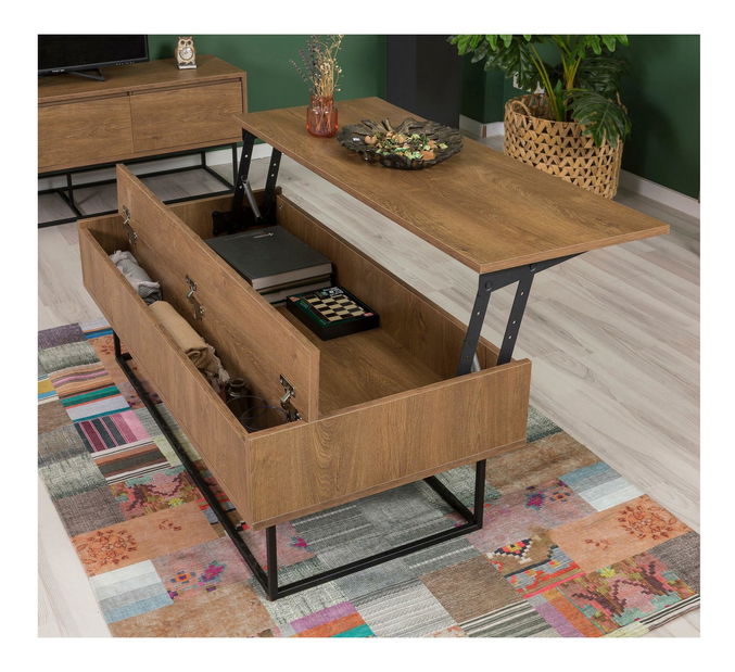 Souprava nábytku do obývacího pokoje Laxi 17 (ořech + černá)