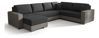 Rohová sedačka ve tvaru U- Pearle 3 (tmavě šedá + šedá) (P)