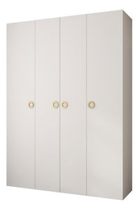 Šatní skříň 180 cm Carmela 50-1 (bílá + zlatá)