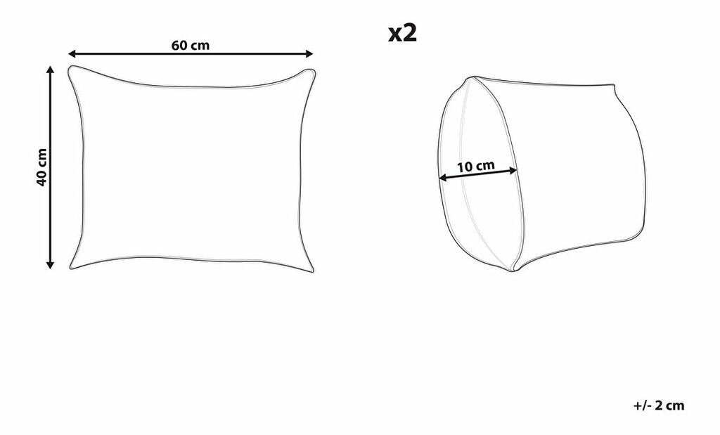 Sada 2 ozdobných polštářů 40 x 60 cm Torra (vícebarevná)