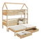 Dětská patrová postel s přistýlkou 90 cm Virtuoso (přírodní) (s roštem) (s úl. prostorem)
