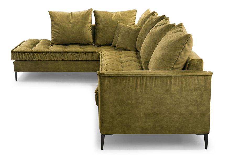 Rohová sedací souprava Lunara (tmavě žlutá) (L)