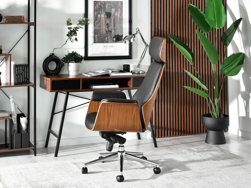 Křeslo Lionel (ořech tmavý + chromová)