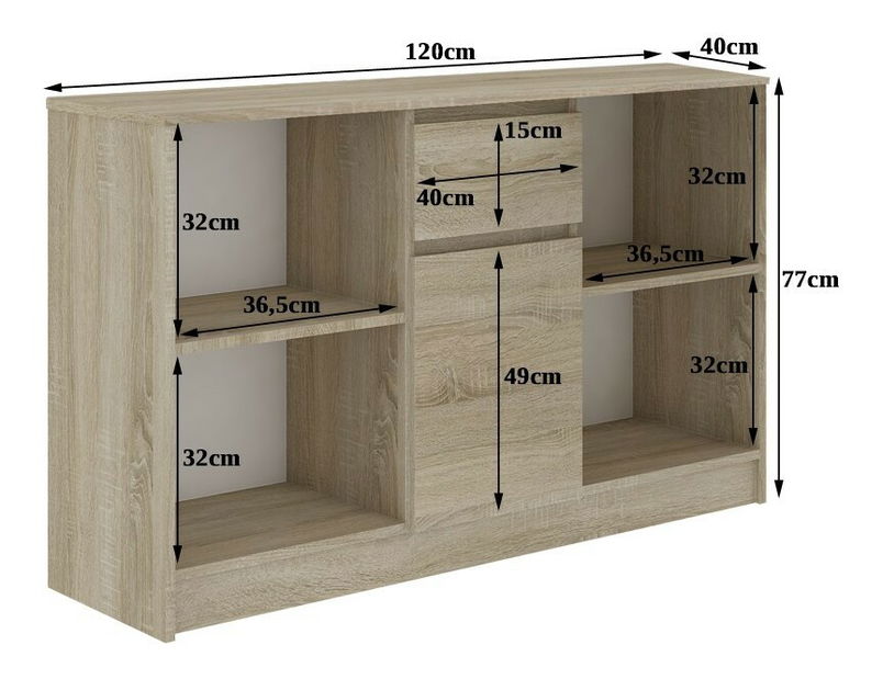 Komoda Blanqueo (dub sonoma)