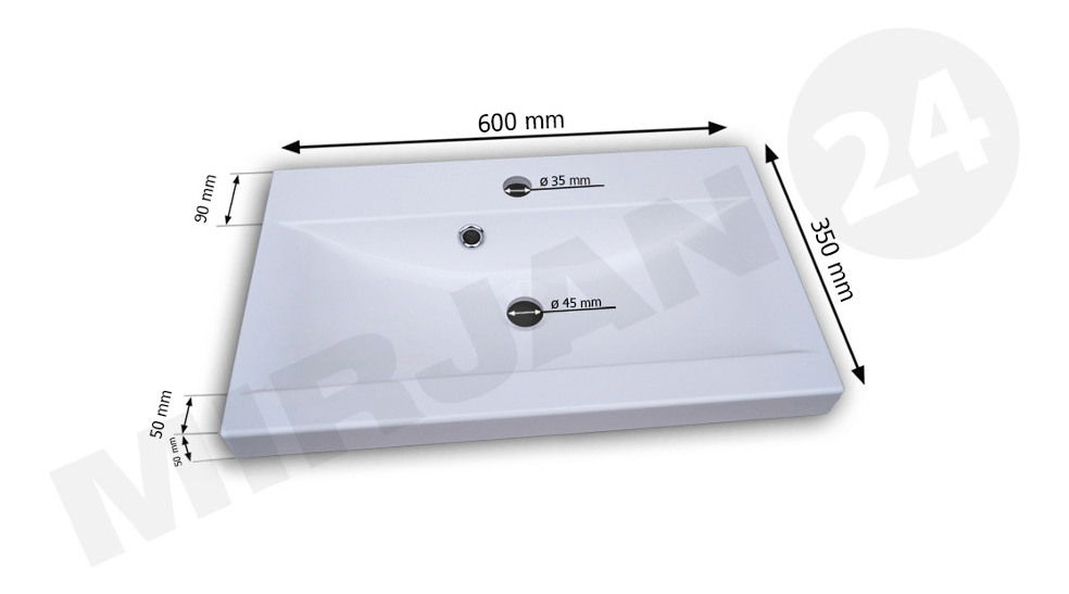 Koupelnový nábytek Lunara (bílá + bílý lesk) (se sifonem, bez baterie)