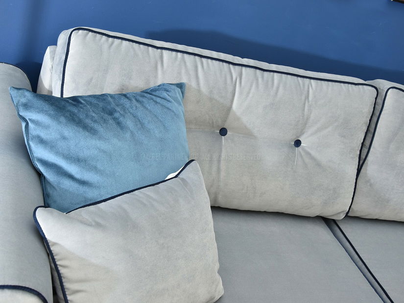 Pohovka dvousedačka Bacteria (modrá + dub)