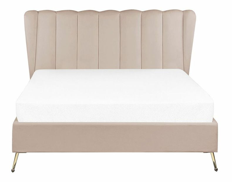 Manželská postel 140 cm Mirabell (sivobéžová) (s roštem) (s USB portem)