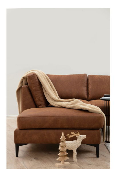 Rohová sedačka U Portobeno 2 (tmavě oranžová + černá)