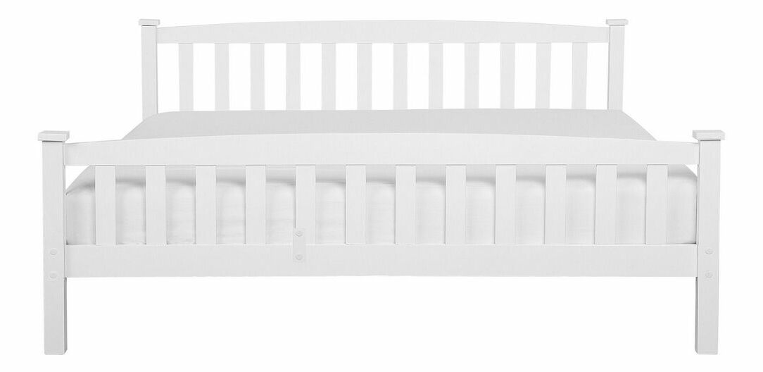 Manželská postel 180 cm GERNE (s roštem) (bílá) *bazár