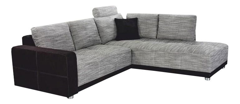 Rohová sedací souprava Olubria (černá + šedá) (P)
