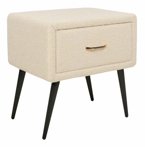 Noční stolek Faris (béžové buklé)