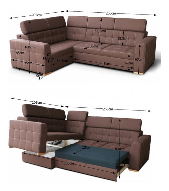 Rohová sedací souprava Kazara velká (L)