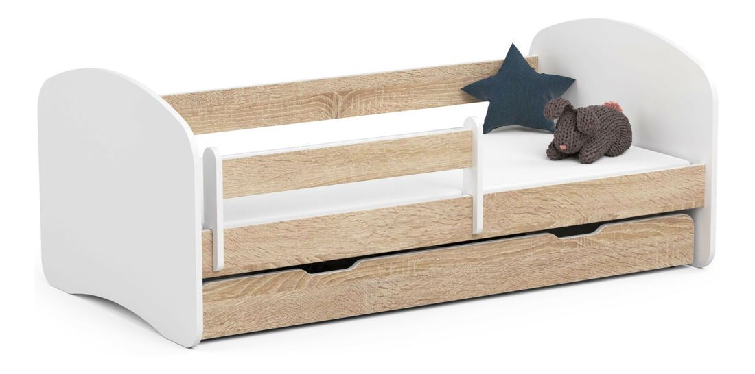 Dětská postel Pranshi II (dub sonoma) (s matrací)