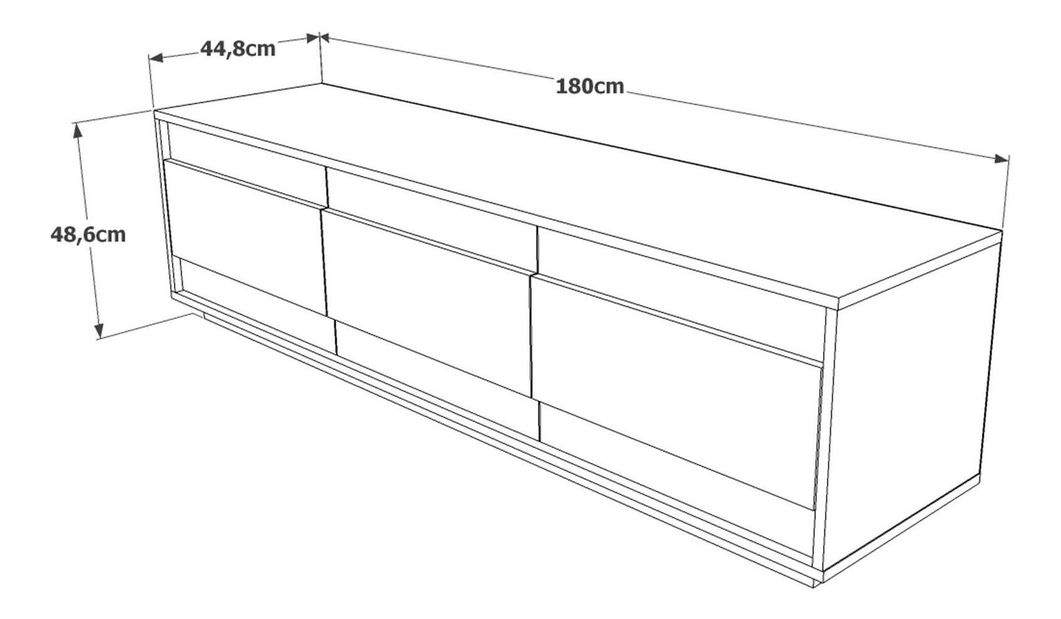 TV stolek/skříňka Milupe (bílá + borovice atlantická)