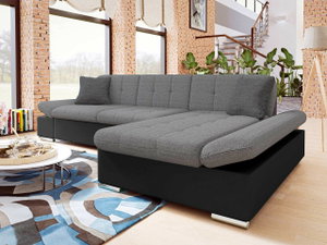 Rohová sedací souprava s funkcí spaní Raphael (P) (ekokůže Soft 011 + Lux 06 + Lux 5)
