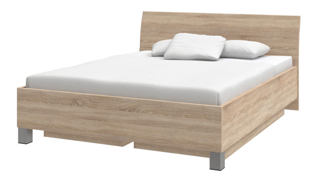 Manželská postel 160 cm Decodom Uno Typ P-160 (s roštem) (dub řezaný bardolino)