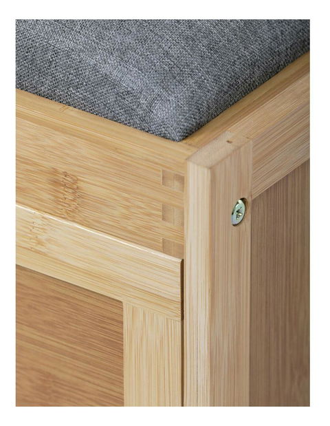 Botník (skříňka na boty) Desagrade (bambus + šedá)