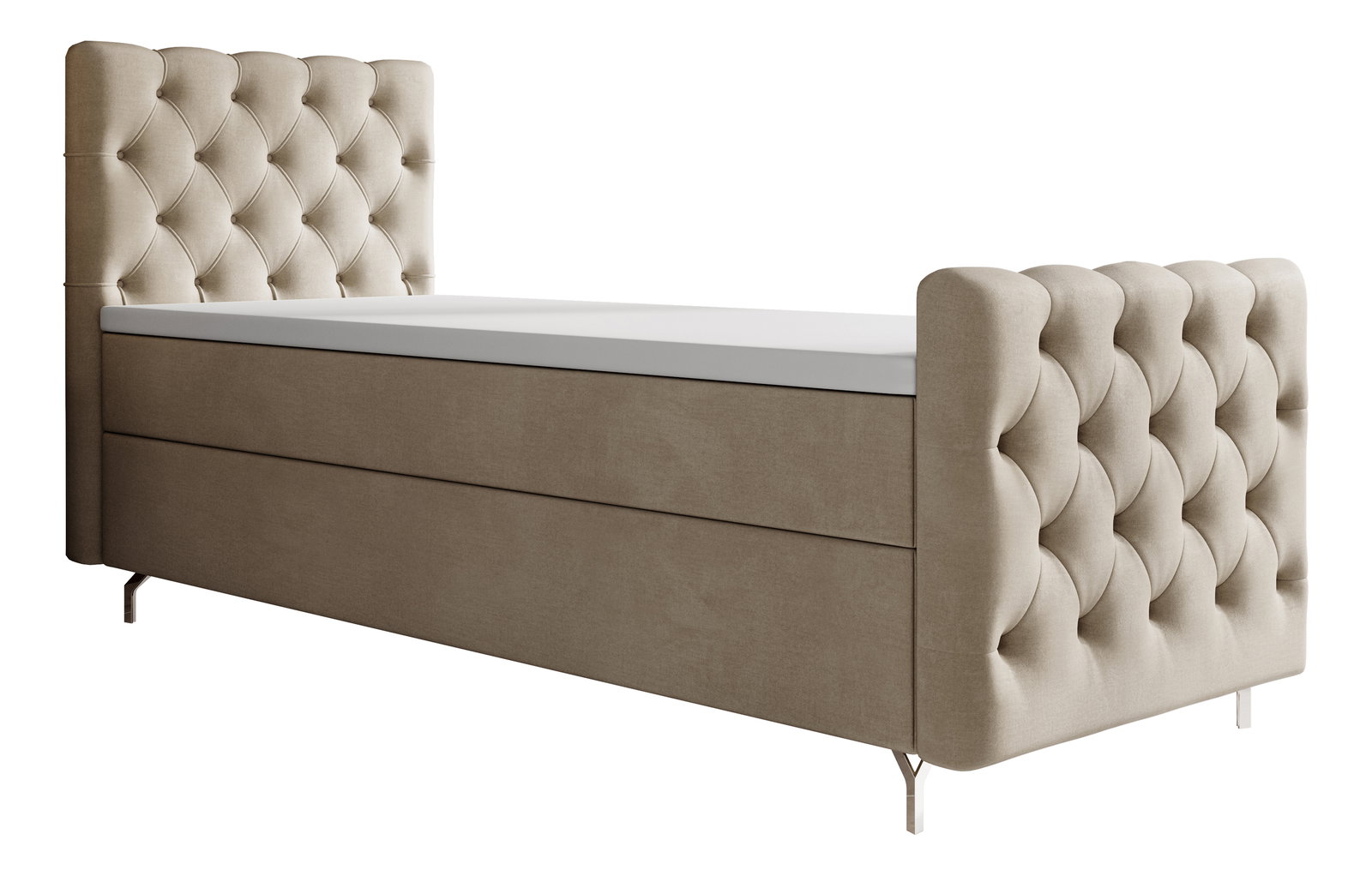 Jednolůžková postel 90 cm Clinton Bonell (béžová) (s roštem, bez úl. prostoru)