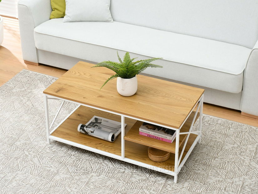 Konferenční stolek Jukky Stol (dub + bílá)