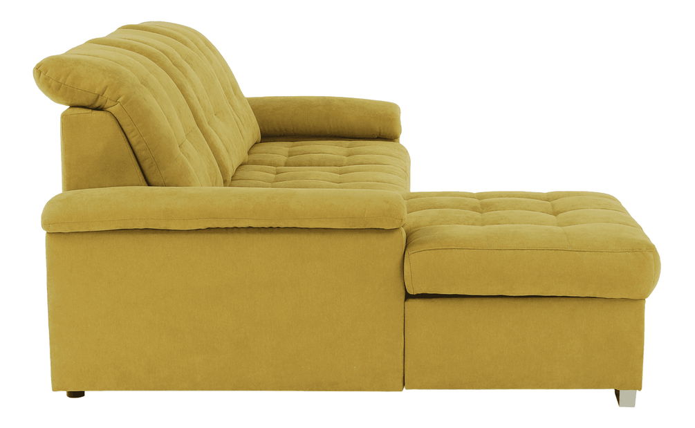 Rohová sedací souprava Evangelia (L) (hořčicová)