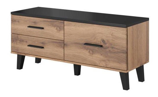 TV stolek Lester (černá + dub wotan)