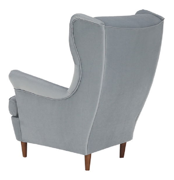 Křeslo ušák Rytu (světle šedá + ořech)