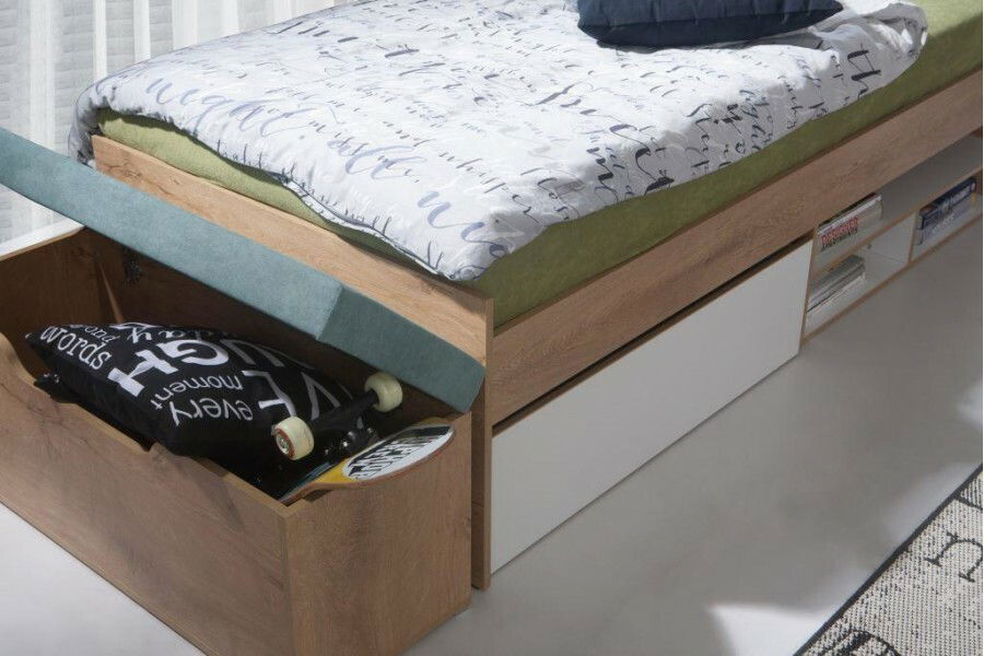 Truhla Minley M8 (dub lefkas + šedá)